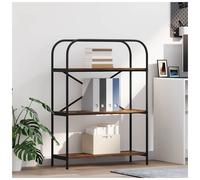 Bookshelf Smoked Oak 80x30x109cm Engineered Wood 5 Shelves Modern Oak Black Legs