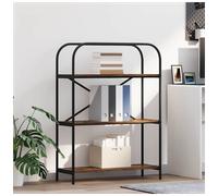 Bookshelf Smoked Oak 80x30x109cm Engineered Wood 5 Shelves Modern Oak Black Legs
