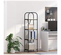 Bookshelf Sonoma Oak 40x30x146cm Engineered Wood 5-Shelf Black Legs MidHeight12