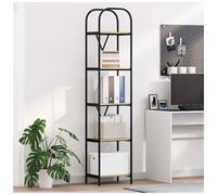 Bookshelf Sonoma Oak 40x30x183cm Engineered Wood 5 Shelves Black Legs ModernTall