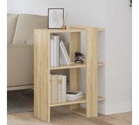 Bookshelf Sonoma Oak 52x25x71.5cm Engineered Wood 2-Shelf Modern Freestanding UK