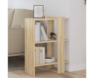 Bookshelf Sonoma Oak 52x25x71.5cm Engineered Wood 2-Shelf Modern Freestanding UK