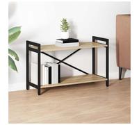 Bookshelf Sonoma Oak 80x30x50cm Engineered Wood Tiered Industrial Frame Durable