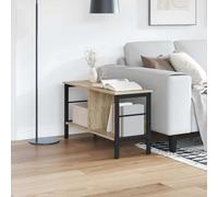 Bookshelf Sonoma oak 82x32x47cm Engineered Wood 8 Shelves Industrial Modern Slim