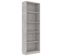Vidaxl 5-tier Book Cabinet Concrete Grey 60X24X175 Cm Engineered Wood, Grey