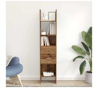 Bookshelf Tall 180cm Old wood Engineered Wood 40 x 35 x 180 cm with drawer slim