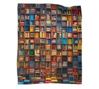 Bookshelf Throw Blanket Ultra Soft Warm All Season Decorative Fleece Colourful Art Styles Blankets for Bed Chair Car Sofa Chairs Couch Bedroom For Teenagers, Adults, Men And Women 50x60inch(127x152cm)