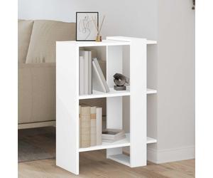 Bookshelf White Engineered Wood 52x25x71.5cm 2-Shelf Freestanding Modern Slim