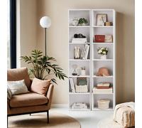 Bookshelf with 6 Shelves, Bookcase, for Home Office, Bedroom, Living Room, Study, White