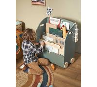 Bookshelf with Castors, SCHOOL Theme green dark solid
