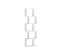 Bookshelf with cube shelves and room divider storage, Matte White / 40W x 159H cm