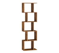 Bookshelf with cube shelves and room divider storage, Rustic Brown / 40W x 159H cm