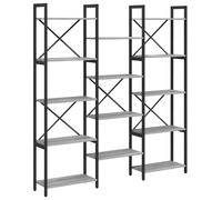 vidaXL Bookshelf 156 x 25 x 167 cm Engineered Wood Grey sonoma