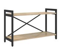 Bookshelf Grey Sonoma 80x30x50cm Engineered Wood Tiered Industrial Storage Unit