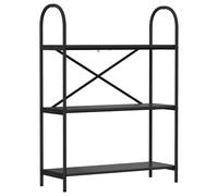Bookshelf Grey Sonoma 80x30x146cm Engineered Wood Shelves Black Steel Frame Slim