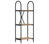 Bookshelf Grey Sonoma 80x30x146cm Engineered Wood Shelves Black Steel Frame Slim
