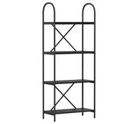 Bookshelf 60x30x146cm Old Wood Engineered Wood Shelves Black Steel Frame Modern