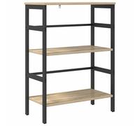 Bookshelf Industrial Artisan Oak 60x29.5x81cm Engineered Wood 2-Shelf with Steel