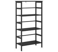 vidaXL Bookshelf Black Oak 60 x 29.5 x 115 cm Engineered Wood, Home Office Bookshelf, Rectangular Steel Storage Unit, Industrial Shelving, Durable Furniture, Modern Book Organizer