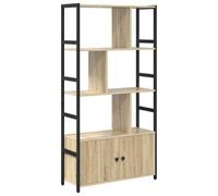 Bookshelf with Shelf with Storage with Door Engineered Wood Tiered vidaXL
