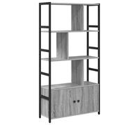 Bookshelf with Shelf with Storage with Door Engineered Wood Tiered vidaXL