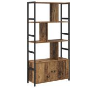 Bookshelf with Shelf with Storage with Door Engineered Wood Tiered vidaXL