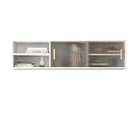 Bookshelves Wall Mounted Bookshelf, Manmade Board Kitchen Storage Cabinets, with Plastic Cabinet Door, Dining Display (White) Modern