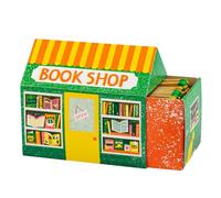 Bookshop Shaped Matchbox - Long Matches - Luxury Giant Matchbox - House Shaped Box - Coloured Tips Large Matchsticks - Candles Fireside Housewarming Gift