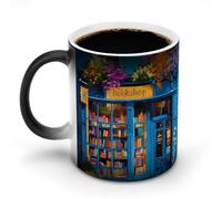 Bookshops in England Cute Color Changing Mug Ceramic Heat Sensitive Mugs Magic Coffee Cup with Handle 12 Oz