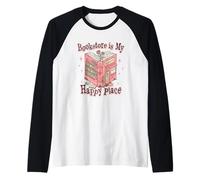 Bookstore is My Happy Place Whimsical Escape Raglan Baseball Tee