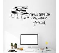 Bookstore Wall Stickers, Library Home Decor, Some Stories That Will Always accompany us, Quotes for Reading Room Wall Stickers
