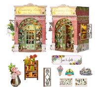 BookTop DIY Miniature Booknook Kit, Dollhouse Tiny House Model Build Bookshelf Decor,with LED Light，for Adults and Teens，Gifts for Family, Friends（ Blossomary Atelier-37）