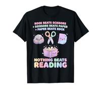 Booktrovert Nothing Beat Reading Rock Paper Scissors Women Value Graphic T-Shirt