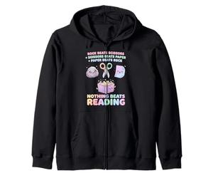 Booktrovert Nothing Beat Reading Rock Paper Scissors Women Zip Hoodie