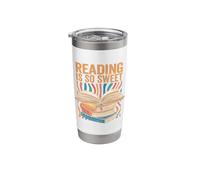 Bookworm Book Lover Reading is so Sweet Librarian Reader Stainless Steel Insulated Tumbler