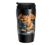 Bookworm Dragon Glasses Tea Books Travel Mug with Lid Coffee Cup 250ml