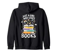 Bookworm Just a Girl Who Loves Books Literature Zip Hoodie