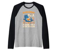 Bookworm Please I am a Book Dragon for the Library Lover Raglan Baseball Tee
