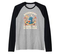 Bookworm Please I am a Book Dragon Loving Romance Novels Raglan Baseball Tee