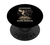 Bookworm Please I'm A Book Dragon Literature Junkie Book PopSockets Adhesive PopGrip