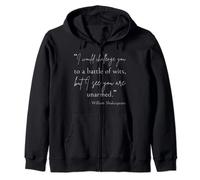 Bookworm Quote Battle Of Wits Classic William Shakespeare Zip Hoodie