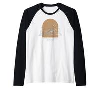 Bookworm Read The Book Boho Arch Line Art Illustration Raglan Baseball Tee