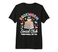 Bookworm Social Club Kawaii Reading Lover Premium T-Shirt