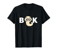 Bookworm with Glasses Adorable Reader Funny Cute Minimalist Value Graphic T-Shirt