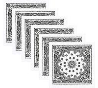 Boolavard 100% Cotton 1pcs, 6pcs or 12pcs Pack Bandanas with Original Paisley Pattern Colour of Choice Headwear/Hair (6 White)