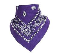 Boolavard 100% Cotton 1pcs, 6pcs or 12pcs Pack Bandanas with Original Paisley Pattern Colour of Choice Headwear/Hair (Purple)
