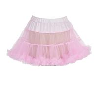 Boolavard 18" 50s Retro Underskirt Swing Vintage Mini Petticoat Fancy Net Skirt Rockabilly Tutu Pink
