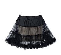Boolavard 18" 50s Retro Underskirt Underdress Petticoat Rock Tutu Black, White, Red, Pink, Blue (L-XL, Black)