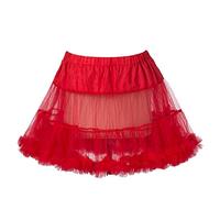 Boolavard 18" 50s Retro Underskirt Underdress Petticoat Rock Tutu Black, White, Red, Pink, Blue (S-M, Red)