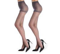 Boolavard 2/3/4 Pack Sheer Elastic Pantyhose 20D, High Waist Footed Tights, Women's Stockings & Hosiery (UK, Alpha, M, Regular, Regular, 2 Gray)